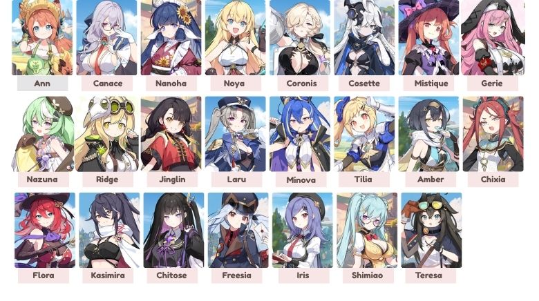 All Stella Sora Characters At Launch